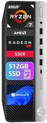 HP EliteDesk 705 G5 SFF Desktop PC, AMD Ryzen 7 PRO 3700, AMD Radeon RX 550X, 16GB RAM, 512GB SSD, WiFi & Bluetooth, Tastiera US QWERTY, Windows 11 Pro (Ricondizionato)