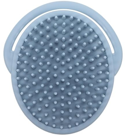 CAXUSD Silicone Bath Brush for Infants with Gentle on Skin Body Cleaning Feature, High Temperature Resistance, Blue Handheld Shower Brush Suitable for Cradle Cap Treatment and Daily