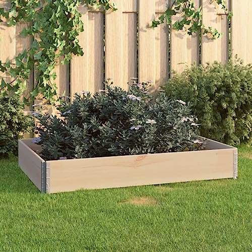 Kaloriko Bancal de madera maciza de pino 80 x 120 cm, apilable, plegable con esquinas de metal galvanizado, ideal para jardín, balcón, terraza, interior y exterior, maceta con almacenamiento de agua
