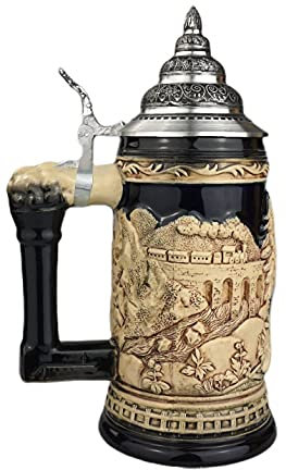 KING Chope de bière allemande, train, non peint, 0,5 litres
