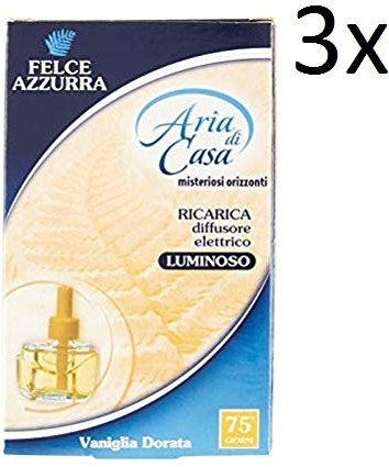 Felce Azzurra aria casa - 3 ricariche per diffusore elettrico alla vaniglia dorata