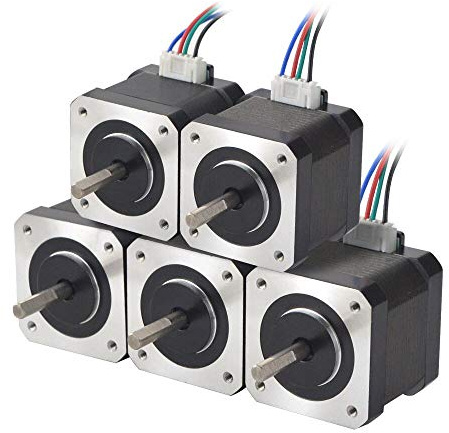 STEPPERONLINE 5PCS Nema 17 Schrittmotor 45Ncm 1.5A 39mm 1.8Deg 1m Kabel | Stepper Motor für 3D Drucker