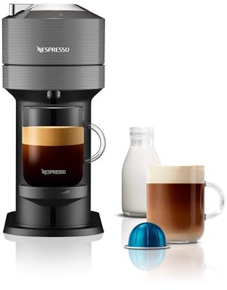 Nespresso Vertuo Next Coffee Machine by De'Longhi, Over 30 Varieties of Pods, 6 Coffee Cup Sizes, Americano, Starter Capsule Set Included, EN120.GY, Grey