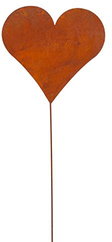 Cepewa 3er Set Gartenstecker Herz im Rost Design, 80cm
