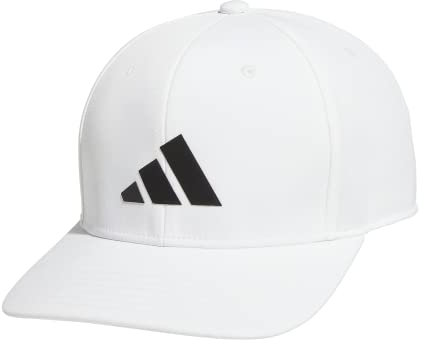 Adidas Three Bar Snapback Structured Cap, White/Black, One Size