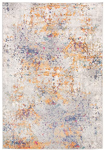Carpeto Rugs Bunt Abstraktes Modern Designer Teppich - Kurzflor - Weich Teppich für Wohnzimmer, Schlafzimmer, Esszimmer - ÖKO-TEX Wohnzimmerteppich - Teppiche - Orange Bunt - 140 x 200 cm