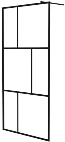 vidaXL Paroi de Douche à l'Italienne Cloison de Douche Mur Cabine de Douche Salle de Bain Maison Intérieur Verre Trempé Noir 100x195 cm