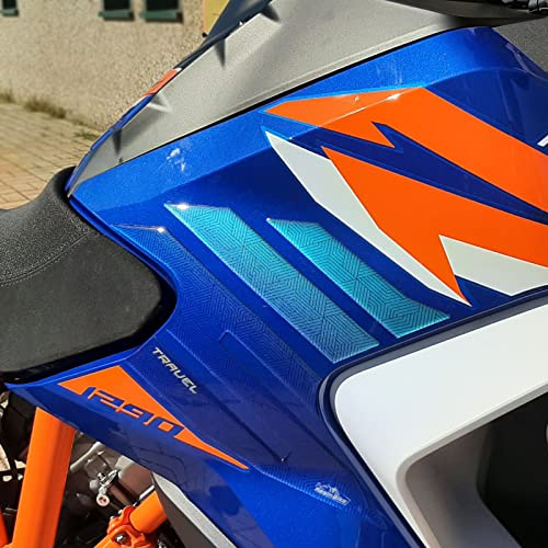 Resin Bike Aufkleber für Motorrad Kompatibel mit KTM 1290 Super Adventure R 2021. Seitenschutz für den Tank vor Stößen und Kratzern. 3D-Harzklebstoff – Stickers - Made in Italy