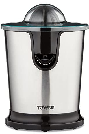 Tower T12062 Freeflow Citrus Juicer with Flexible Anti-Drip Spout, 85W, Stainless Steel