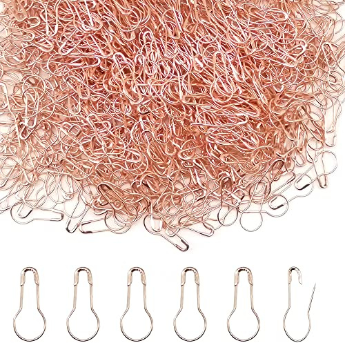 Yosawo 500Stück Sicherheitsnadeln Calabash Pin Kürbis Pins (Roségold) | Birne Sicherheitsnadeln, Pins Maschenmarkierern, Klein Kürbis Pins Reihenmarkierer Häkeln für DIY Kleidung Stricken