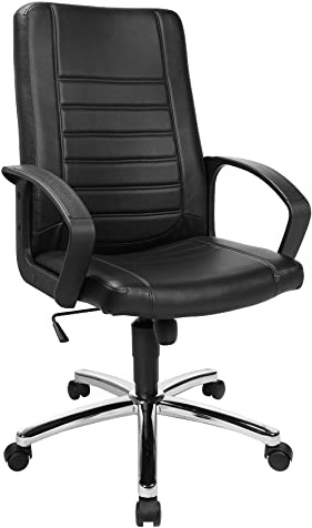 Topstar Premium Point 100 Drehstuhl, Kunststoff, Chrom/Schwarz, breit
