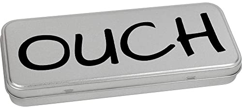 Azeeda 'Ouch' Metal Hinged Stationery Tin/Storage Box (TT00197659)