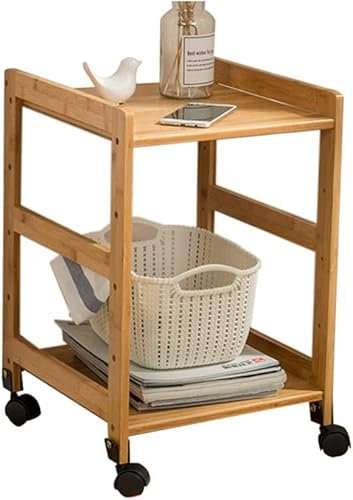 Nachttisch mit Regal und 2 Schubladen, Vintage-Nachttisch aus Holz für Schlafzimmer, Beistelltisch, Konsolentisch, Shabby-Chic-Möbel für Wohnzimmer, Satztische (Größe: D)