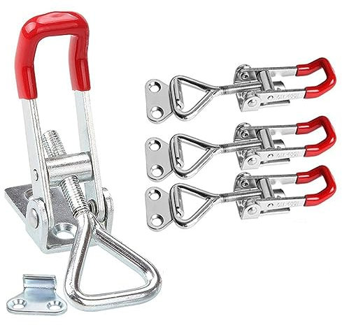 Leadigol 3 Stück Knebelklemme 4003, verstellbare Knebelklemme mit Schlossloch, Schnellspanner, Knebelklemme aus Metall, für Kisten, Tore, Schrank, Koffer
