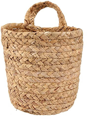 Tsudoku Cesta de Mimbre para Colgar en la Pared Plantador Maceta de Flores de Cuerda Colgante para Interiores y Exteriores Decoración de Cesta, Cesta de Maceta Colgante S