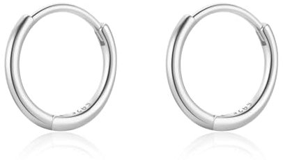 Creolen Ohrringe Silber 925 für Damen Klein Creolen Hypoallergen Ohrringe Kreolen 10mm