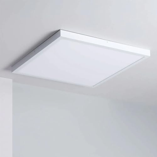 LEDBRITE 600 x 600 Surface LED Panel Light Backlit Square Light - CCT Tri Colour 3600 Lumens - IC Driver, Long Life & High Power ~ Emergency Available - Offices, Classrooms, Shops (Standard Version)