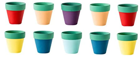 BESPORTBLE 10stücke Teiliges Bunte Keramikblumentöpfe Terrakotta Pflanztöpfe Mit Abflussloch Für Fensterbank Und Schreibtisch Für Sukkulenten Und Blumen