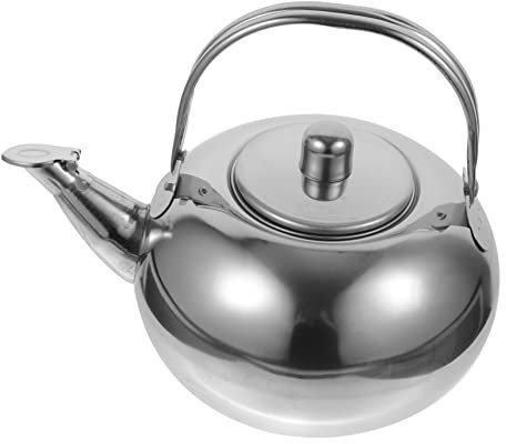 Isolierter Wasserkocher, großes Fassungsvermögen, Teekessel, Teekessel, Metall-Teekanne, Stahlwasser-Heizwasser-Teekanne, Heizungs-Teekanne, Wasserkanne für losen Tee, Pfeifkessel, Edelstahl-Server