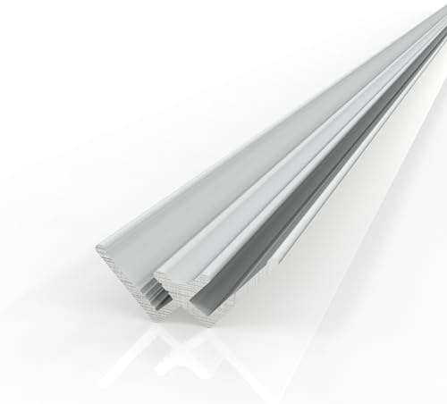 AUPROTEC Aluminium Profil Inneneckprofil Weiß 200cm Eckverbinder Alu Eckprofil Verbindungsprofil für 3mm Duschrückwände Wandverkleidung Profilleisten für Küchenrückwand