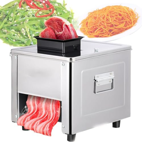 Mcamgiczin Tritacarne Elettrico, affettatrice elettrica per affettati, affettatrice per Alimenti, Uso Domestico, Lama in Acciaio Inossidabile per Formaggio, Verdure, prosciutto,7mm