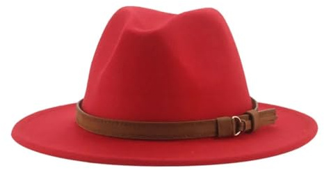 FULUJIDI Fedora Trilby Filzhut Hut Fedora Hüte Für Frauen Männer Breite Krempe Solide Frauen Hüte Band Gürtel Klassische Formale Kleider Hüte