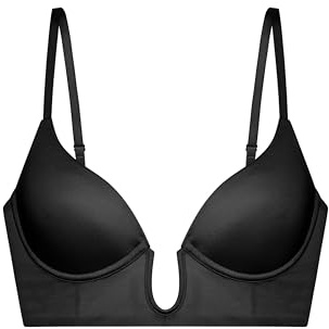 DORINA Sublime Sculpt Sexig lätt vadderad BH, undercover halvbehå med gjutna skal, justerbara remmar med flera positioner, beige, svart, 95C