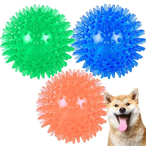 Speedy Panther 3Pack Squeaky Dog Ball Toys, Rubber Dog Chew Balls for Boredom, Floatable Pool Toy, Puppy Teeth Cleaning Toys for Small Medium Dogs (6.5cm)