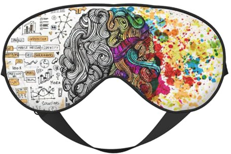 Schlafmaske für die linke und rechte Gehirnhälfte, Schlafmaske, Nacht-Augenbinde, weicher Augenschutz für Damen und Herren, für Reisen, Nickerchen, Meditation