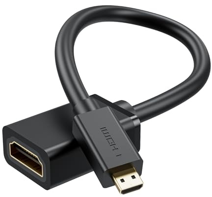 LUKFOCAB 4K@60Hz Micro HDMI to HDMI Cable, Male to Female HDMI 2.0 Adapter | Bi-Directional Transmission, HDMI to Micro HDMI Cable, 18Gbps Transfer Speed, Corrosion-Resistant Connector