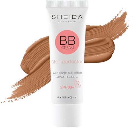 SHEIDA BB Creme, Tinted Day Cream with SPF 30+, 24h Moisture and Skin Optimiser for an Even Complexion, Enriched with Vitamin E & C. Multifunctional Care with Sun Protection (Medium, One Size)