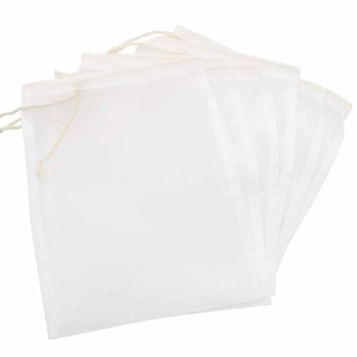 6Pcs Aquarium Filter Bags, 145 Micron Nylon Mesh Media Bags with Drawstring, Reusable Fish Tank Filter Net for Freshwater & Saltwater, Activated Carbon, Bio Balls