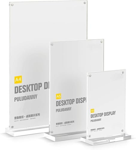 Schmalz® Acryl Tischaufsteller T-Form – Stabile Displayhalterung für Werbung & Präsentation, Büro & Geschäft (A4 Hoch)