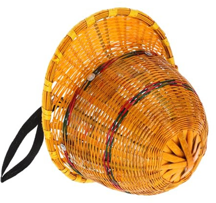 Operitacx Casque de Sécurité en Bambou Confortable Design à Visière Courte pour Fête Estivale sur Chantier de Construction Jaune