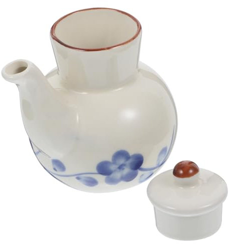 MOTHNUR Blue White Ceramic Soy Sauce Dispenser Oil Bottle Kitchen Multi-Function Condiment Jar