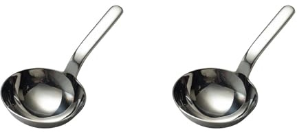 Uikdjgu 2X Cucharón de Sopa Profundo Espesado de Acero Inoxidable, Manejar Corto, Cuchara Grande de Cabeza Redonda, Cucharón de Sopa para Beber, Cuchara para Comer Fideos