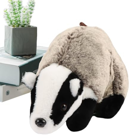 Peluche a forma di tasso – Simpatico peluche in ABS, soffice bambola di animali selvatici, adorabile peluche di tasso, morbido pezzo da collezione per la decorazione | cameretta dei bambini, soggiorno