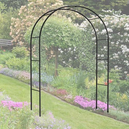 Arche de jardin en métal robuste pour roses et fleurs, base amovible, disponible en tailles de 120 cm à 350 cm, treillis solide et parfait pour les tonnelles et la décoration de jardin