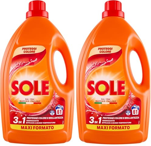 Sole Detersivo lavatrice Proteggi Colore 61 lavaggi 2,745 L (Confezione da 2)