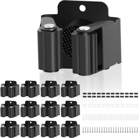 iuqiepo 12 Stück Besenhalterung Wand, Gerätehalter, Gartengeräte Halterung, Edelstahl Besenhalter Wand für Wischmopp, Besen, Schaufel, Werkzeuge, Gartengerätehalter