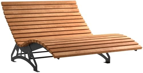 SOTECH Gartenliege Lounger 1500 Edelstahl schwarz gepulvert | Komplettset mit Holzlatten Thermokiefer massiv 1500 x 70 x 39 mm Untergestell massiv 6 mm flexible Wellnessliege Waldsofa