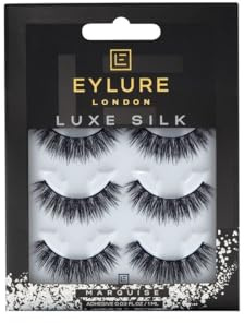 Eylure False Lashes, Luxe Silk Marquise with Adhesive Included, 3 Pair