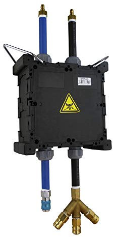 Hängeverteiler mit Druckluft Pendel und wasserhydraulischem Anschluss Industriegehäuse Stromverteiler Minibox 215x215x120 TpE 5499