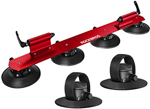ROCKBROS Sucker Bike Rack for Car Roof Suction Cup Bicycle Carrier Quick Release Aluminium Alloy Roof Rack for 2 Bikes