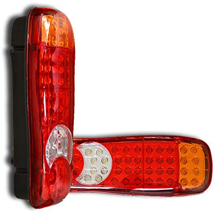 2 st universella bakljus 12 V 45 SMD LED multifunktions-bakljus för lastbil, släpvagn, husvagn, pickup, buss och specialprojekt