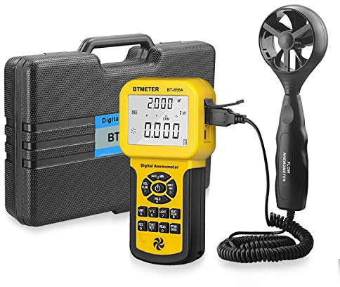 BTMETER BT-856A Pro CFM Anemometer Measures Wind Speed, Wind Flow, Wind Temp for HVAC Air Flow Velocity Meter with USB