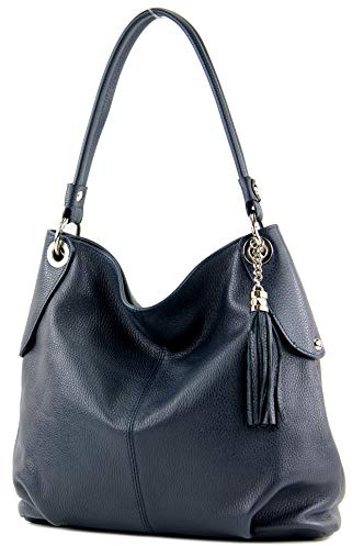 modamoda de T185 Damen Leder Schultertasche, handmade in Italy