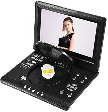 Lecteur DVD portable, écran large LCD portable rotatif 9 pouces Lecteur vidéo DVD Jeu radio FM SD USB AV CD VCD, fonction de jeu de soutien, fonction radio FM, fonction de décodage DOLBY(MOI)