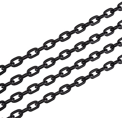 Cheriswelry Aluminium-Kabelkette, schwarz, 8 x 5 mm, ungeschweißt, offenes Kreuz, ovales Drahtglied für Männer und Frauen, zur Herstellung von Schmuck und Hosen und Ketten