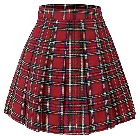 Hoerev Frauen Mädchen Flared Casual Mini Schule Tennis Skater Casual Tanz Rock mit Shorts
